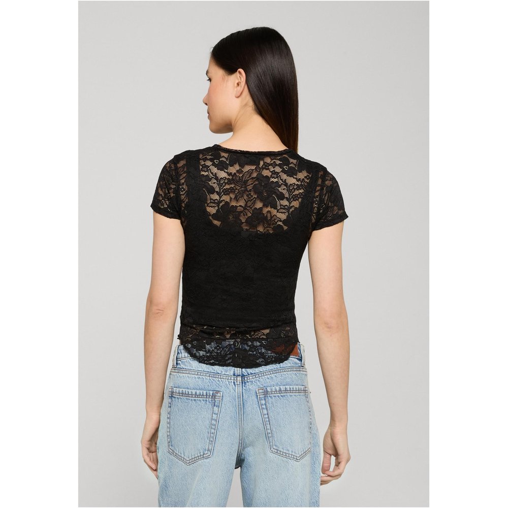 Urban Classics - Stretch Lace Cropped Top - Schwarz